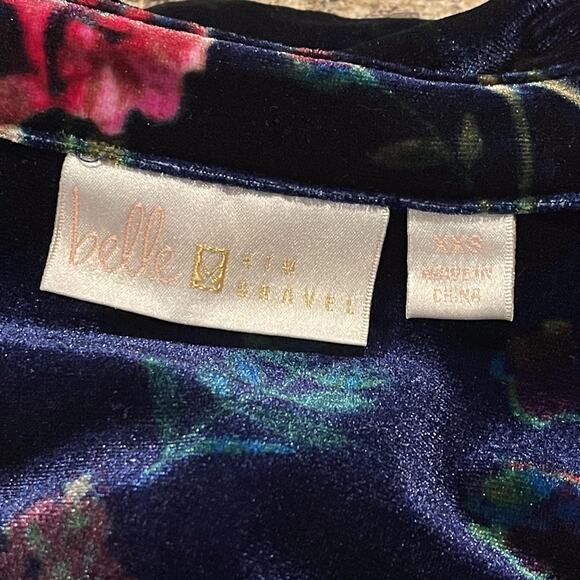 Belle Kim Gravel Top Velvet Boho Fairy Grunge Goth Whimsigoth Button Floral XXS - Picture 3 of 8